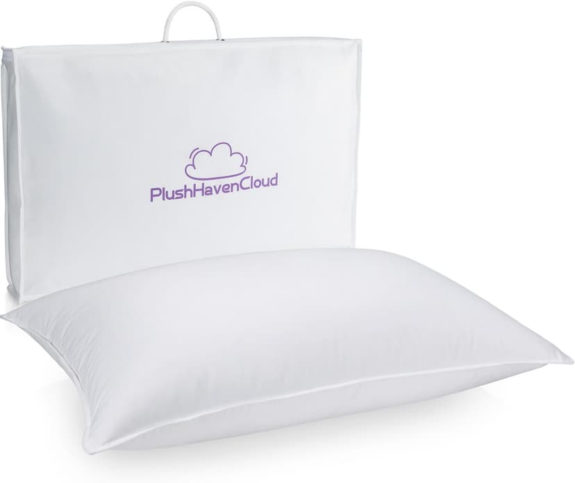 White Goose Down Pillow Luxury Hotel Bed Pillow with 100% Natural 900+Fill Power, Natural Goose Feather Pillow for Sleeping, 700TC Cotton Shell, Standard Size- Medium, 1 Pack