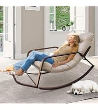 NICESOUL Wicker Egg Chair with Ottoman, Indoor Outdoor Egg Basket Lounge Chair w/Cushion, Oversized Egg Seat with Legs 440 Lbs, Comfy Cozy Boho Style Nest Chair w/Footrest for Patio, Balcony, Beige