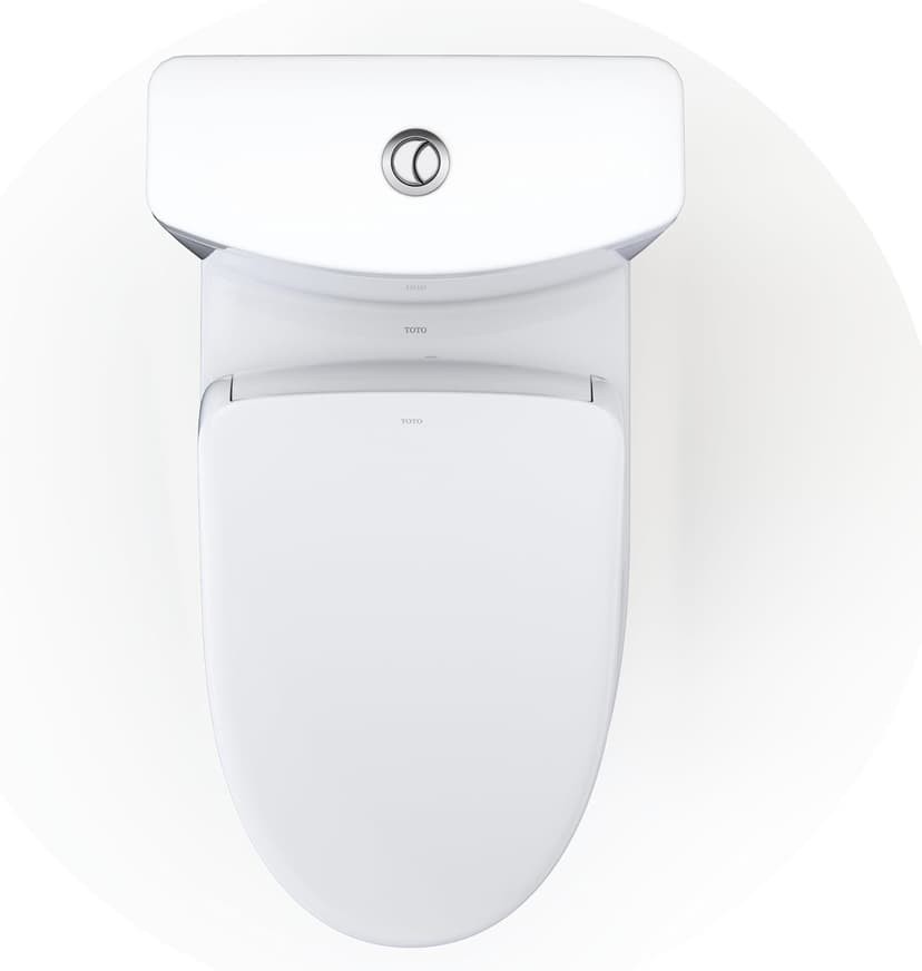 TOTO WASHLET+ Aquia IV Two-Piece Elongated Dual Flush 1.28 and 0.9 GPF Toilet and with Auto Flush S7A Contemporary Bidet Seat, Cotton White - MW4464736CEMGNA#01