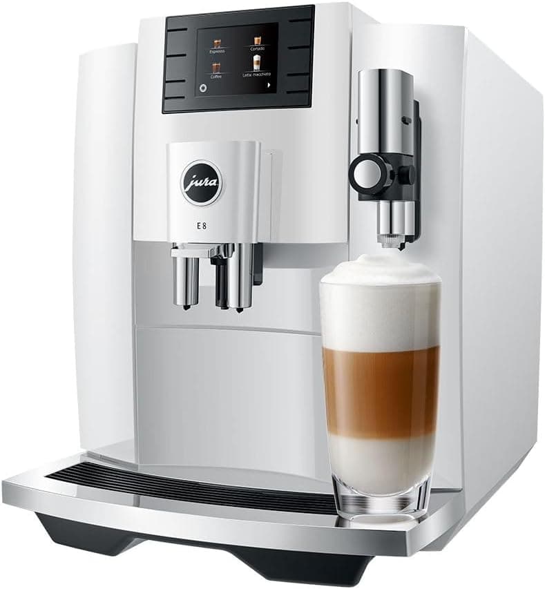 Jura ENA 4 Coffee Machine (Piano White) Bundle CLEARYL Smart Filter Cartridge, and Stainless Steel Coffee Canister (3 Items)