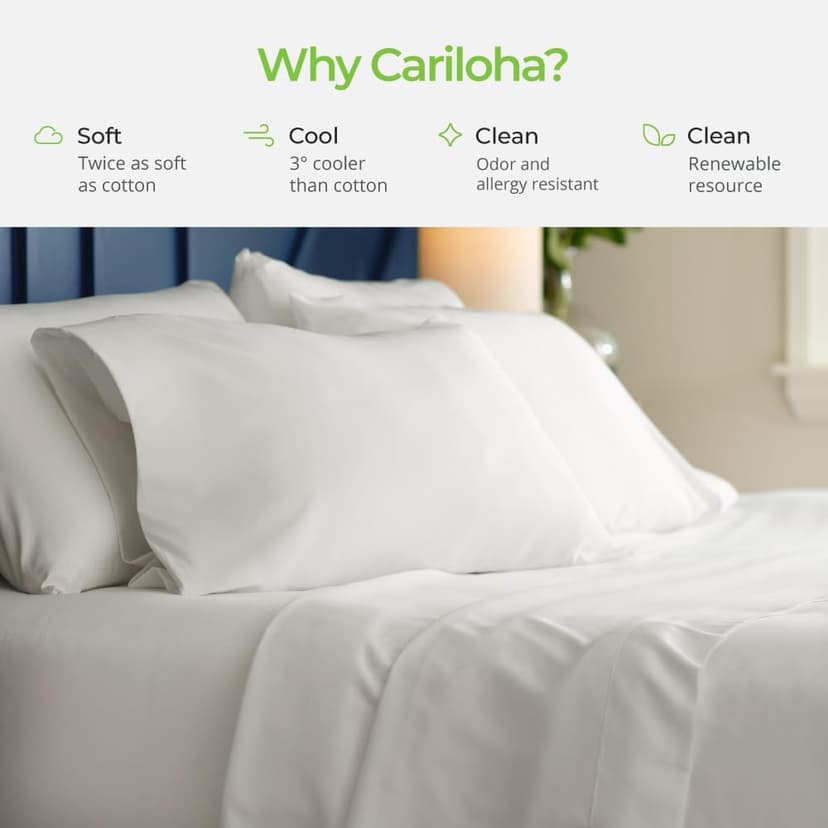 Cariloha Aloha Soft 4-Piece Sheet Set | Natural | King | Made from 100% Viscose derived from Bamboo | Introductory Sheet Line