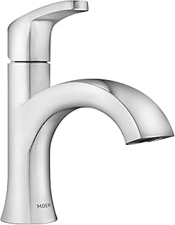 Moen Karis Chrome One-Handle Single Hole Bathroom Sink Faucet with Optional Deck Plate, 84346