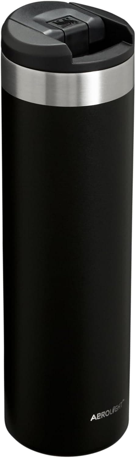 Stanley AeroLight Transit Bottle 20 oz | Locking Drink Through Lid | Leak Resistant Water Bottle or Coffee Travel Mug | Lightweight Insulated Stainless Steel | BPA-Free | Black