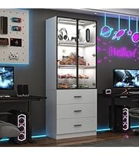 Twin Size Low Loft Bed with Stairs for Kids, Wooden Twin Loft Bed with LED Light & Safety Guardrail & Bookcase & Under-Bed Play Space, White