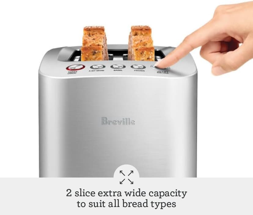 Breville Die-Cast Smart Toaster, 2-Slice, Brushed Stainless Steel