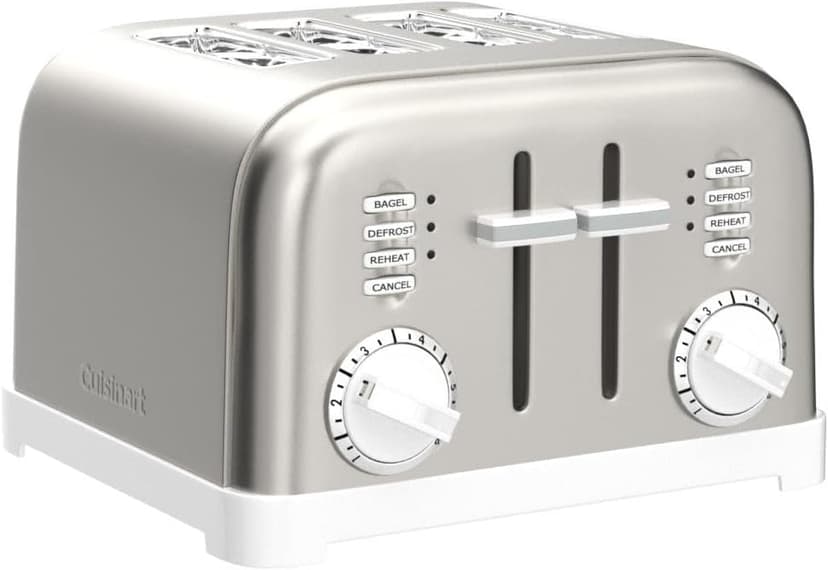 Cuisinart CPT-180WP1 4-Slice Metal Classic Toaster, White/Stainless Steel