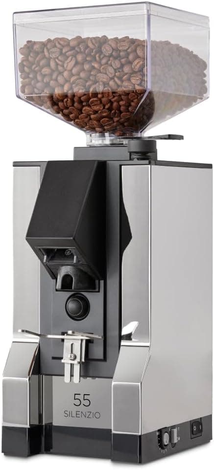 Eureka Mignon Silenzio 55 Espresso Grinder | 55mm Burrs | Stepless | Timed Dosing | Chrome