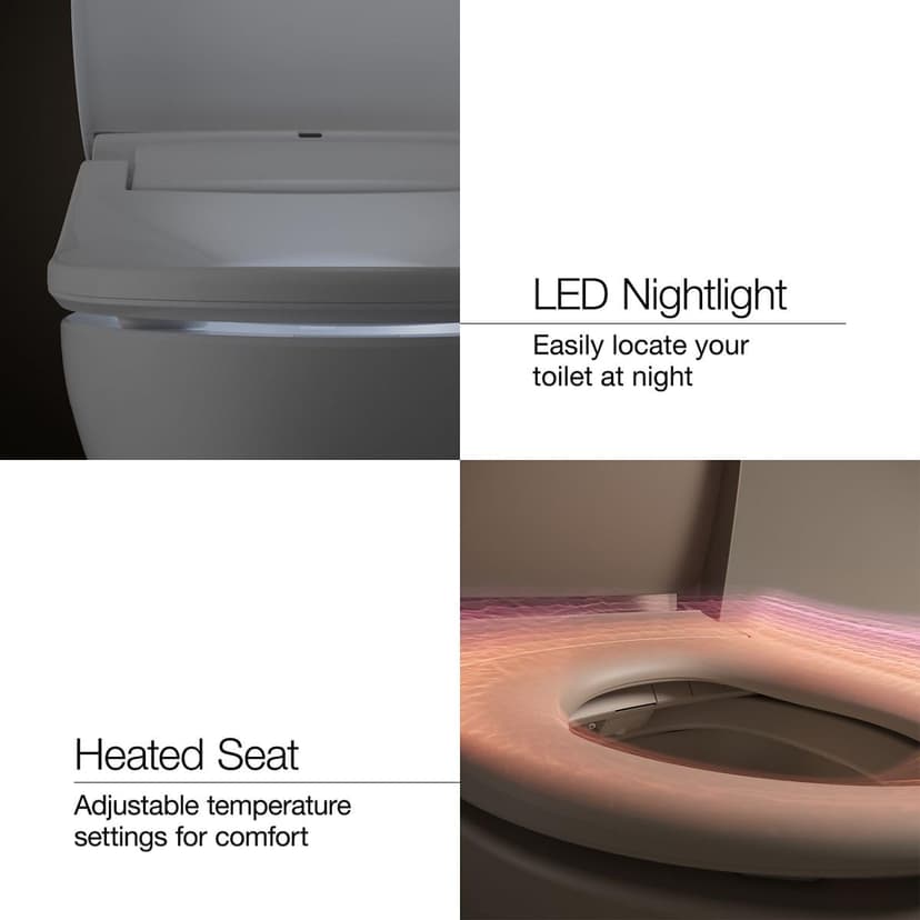 KOHLER Eir Comfort Height One-piece elongated dual-flush intelligent chair-height toilet