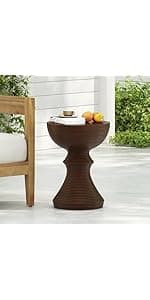 Christopher Knight Home Manuel Light-Weight Concrete Accent Table, Natural, 12.5D x 12.5W x 17.75H in