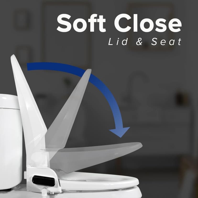 SmartBidet SB-1000WE Electric Bidet Toilet Seat with Heated Seating, Warm Air Dryer, Temperature Control Wash, and Remote Control, Elongated Seating
