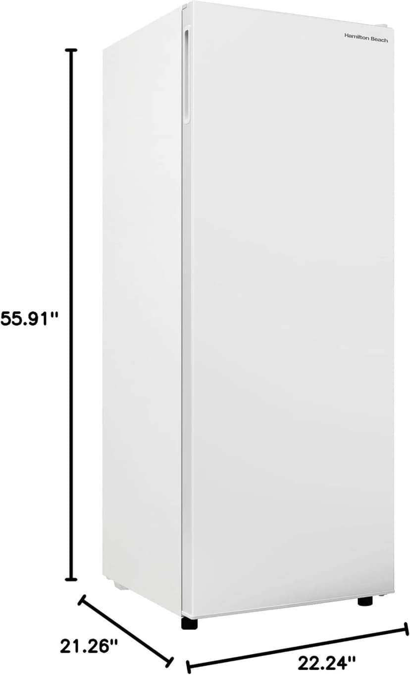 Hamilton Beach HBFRF6892-WHITE HBFRF6892 Upright Convertible Fridge/Freezer-Reversible Door-Removable Glass Shelves-Adjustable Controls-6.8 cu ft, White