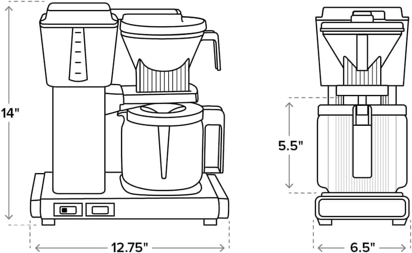 Technivorm Moccamaster 53930 KBGV 10-Cup Coffee Maker Matte Silver, 40 oz, 10 Cup, 1.25 L