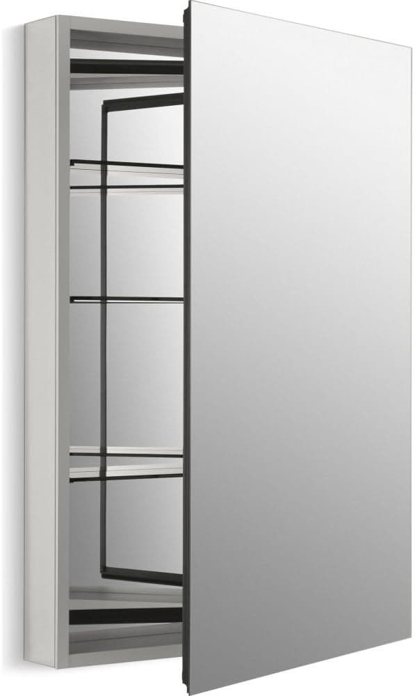 Kohler K-2943-PG-SAA Catalan Medicine Cabinet with Mirror Door, Adjustable Shelves, 170° Hinge, Rectangular Frame, 24" x 36"