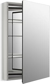 Kohler K-2943-PG-SAA Catalan Medicine Cabinet with Mirror Door, Adjustable Shelves, 170° Hinge, Rectangular Frame, 24" x 36"