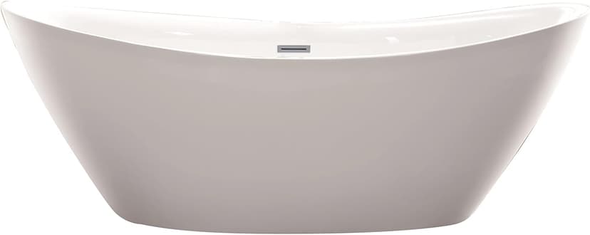 Vanity Art 71" X 33" Freestanding Bathtub | Home Improvement Bathtubs with Contemporary Design for Soaking and Bathing, Overflow and Pop-up Drain with UPC Certified, Acrylic, VA6807-PC