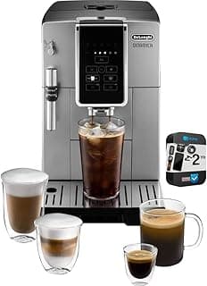 Delonghi ECAM35025SB America Dinamica Fully Automatic Coffee and Espresso Machine (Renewed) Bundle with 2 YR CPS Enhanced Protection Pack