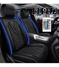 Car Seat Covers Full Set, Super Luxurious Heavy Duty Waterproof Leather Automotive Vehicle Cover for Cars SUV Pick-up Truck, Universal Non-Slip Seat Car Accessories (Black)