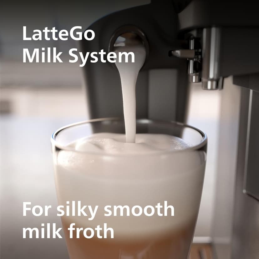 Philips 3200 Series Fully Automatic Espresso Machine, LatteGo Milk Frother, 5 Coffee Varieties, Intuitive Touch Display, 100% Ceramic Grinder, AquaClean Filter, My Coffee Choice, Black (EP3241/54)