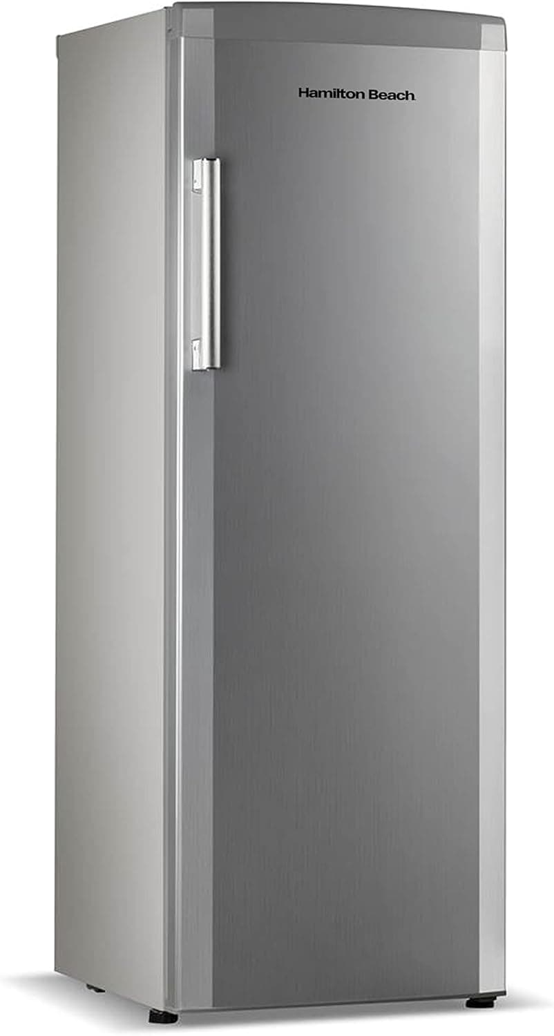 Hamilton Beach Upright Freezer, Deep Freeze, Stainless Steel Freezer with Drawer Compartments, 11 cu. ft. Freezer – 25”D x 23.6”W x 66.5”H