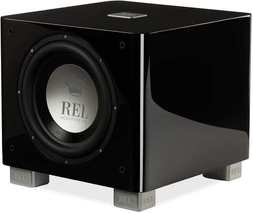 REL T/9x 10-Inch Powered Subwoofer – Sealed Design with Class AB Amplifier, RCA Inputs, and Deep Bass for HiFi Stereo Systems, Home Theater, and Surround Sound – High Gloss Black Finish