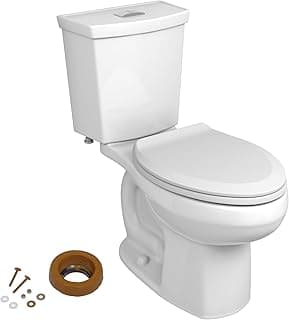 American Standard 606AA002.020 H2Option Two-Piece Toilet with Toilet Seat and Wax Ring, Elongated Front, Chair Height, Dual Flush, White, 0.92 - 1.28 gpf