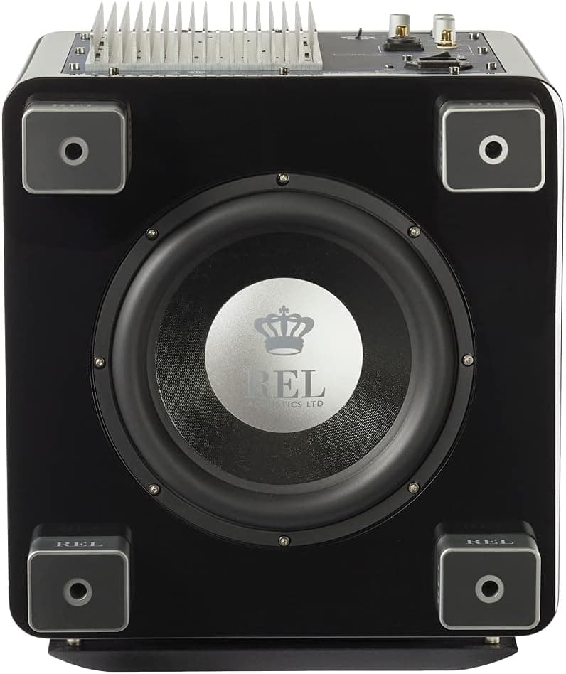REL T/9x 10-Inch Powered Subwoofer – Sealed Design with Class AB Amplifier, RCA Inputs, and Deep Bass for HiFi Stereo Systems, Home Theater, and Surround Sound – High Gloss Black Finish