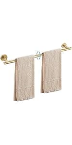 TURS Brushed Gold 5 Piece Bathroom Hardware Set, SUS304 Stainless Steel 24 Inch Bath Towel Bar Set, Round Bathroom Accessories Kit Wall Mounted