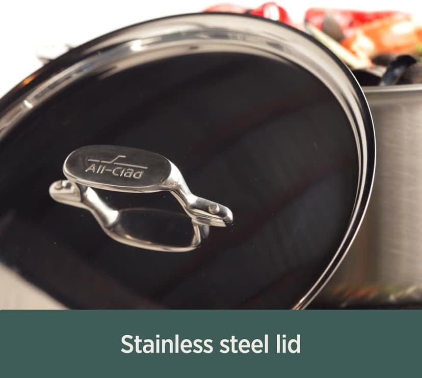 All-Clad D5 5-Ply Brushed Stainless Steel Fry Pan 12 Inch Induction Oven Broiler Safe 600F Pots and Pans, Cookware Silver