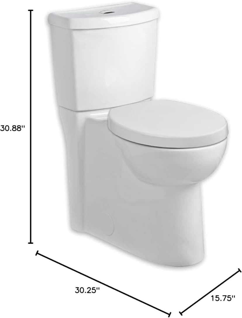 American Standard 2794.204.020 Studio Concealed Trapway Dual Flush Right Height Elongated Toilet, White