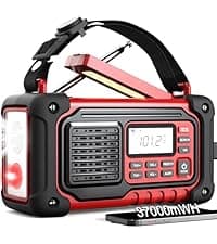 Crank Emergency Radio, Weather Radios5000mAh, Solar Radios with Hand Crank Emergencies, NOAA/AM/FM Weather Alert Radio, SOS Alarm,Flashlight & Reading Lamp, for Indoor Outdoor Survival