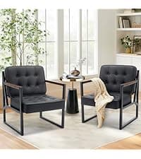 COLAMY Modern Velvet Accent Chairs Set of 2, Upholstered Barrel Chairs, Comfy Side Arm Chairs with 3 Legs for Living Room, Bedroom, Reading, Khaki