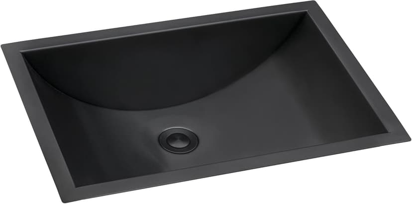 Ruvati 18 x 12 inch Gunmetal Black Undermount Bathroom Sink - 16 Gauge Stainless Steel Bathroom Sink with Brushed Finish, Easy-to-Clean Undermount Sinks - RVH6110BL
