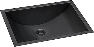 Ruvati 18 x 12 inch Gunmetal Black Undermount Bathroom Sink - 16 Gauge Stainless Steel Bathroom Sink with Brushed Finish, Easy-to-Clean Undermount Sinks - RVH6110BL
