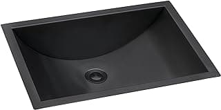 Ruvati 18 x 12 inch Gunmetal Black Undermount Bathroom Sink - 16 Gauge Stainless Steel Bathroom Sink with Brushed Finish, Easy-to-Clean Undermount Sinks - RVH6110BL