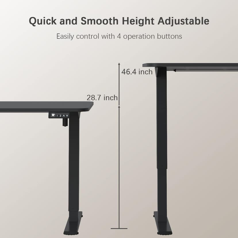 Furmax 55 x 24 Inches Electric Height Adjustable Standing Desk Large Sit Stand Up Desk Home Office Computer Desk Memory Preset with T-Shaped Metal Bracket, Black