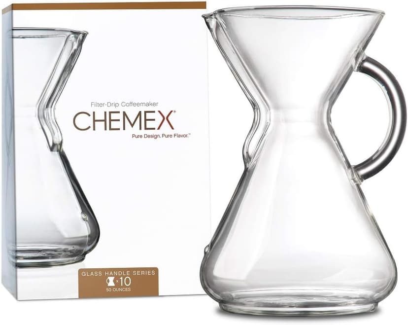 Chemex Pour-Over Glass Coffeemaker - Glass Handle Series - 10-Cup - Exclusive Packaging