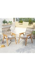 Christopher Knight Home Selma Acacia Rocking Chairs with Cushions, 2-Pcs Set, Teak Finish