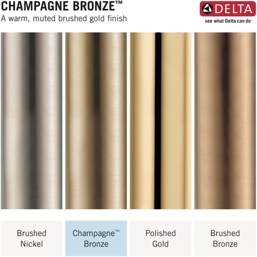 Delta Nicoli Brushed Gold Bathroom Faucet 1 Hole, Single Hole Bathroom Sink Faucet for Vanity, Push-Pop Drain Assembly, Champagne Bronze 15849LF-CZ