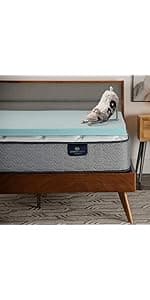 Serta ThermaGel Cooling, Pressure-Relieving Memory Foam Mattress Topper, 3 Inch, King,Blue