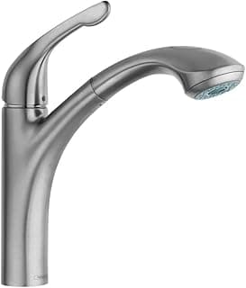hansgrohe Allegro E Stainless Steel Single-Handle Kitchen Faucet, Kitchen Faucets with Pull Out Sprayer, Faucet for Kitchen Sink, Stainless Steel Optic 04076860, 12.6" Height