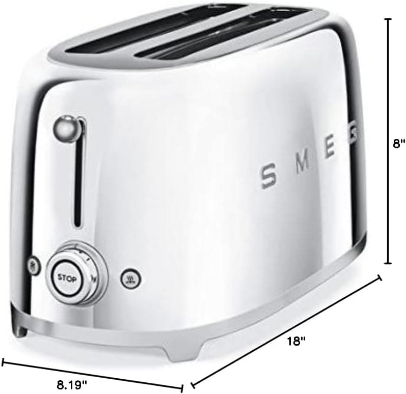 Smeg 50's Retro 4 - slice toaster (Stainless Steel)