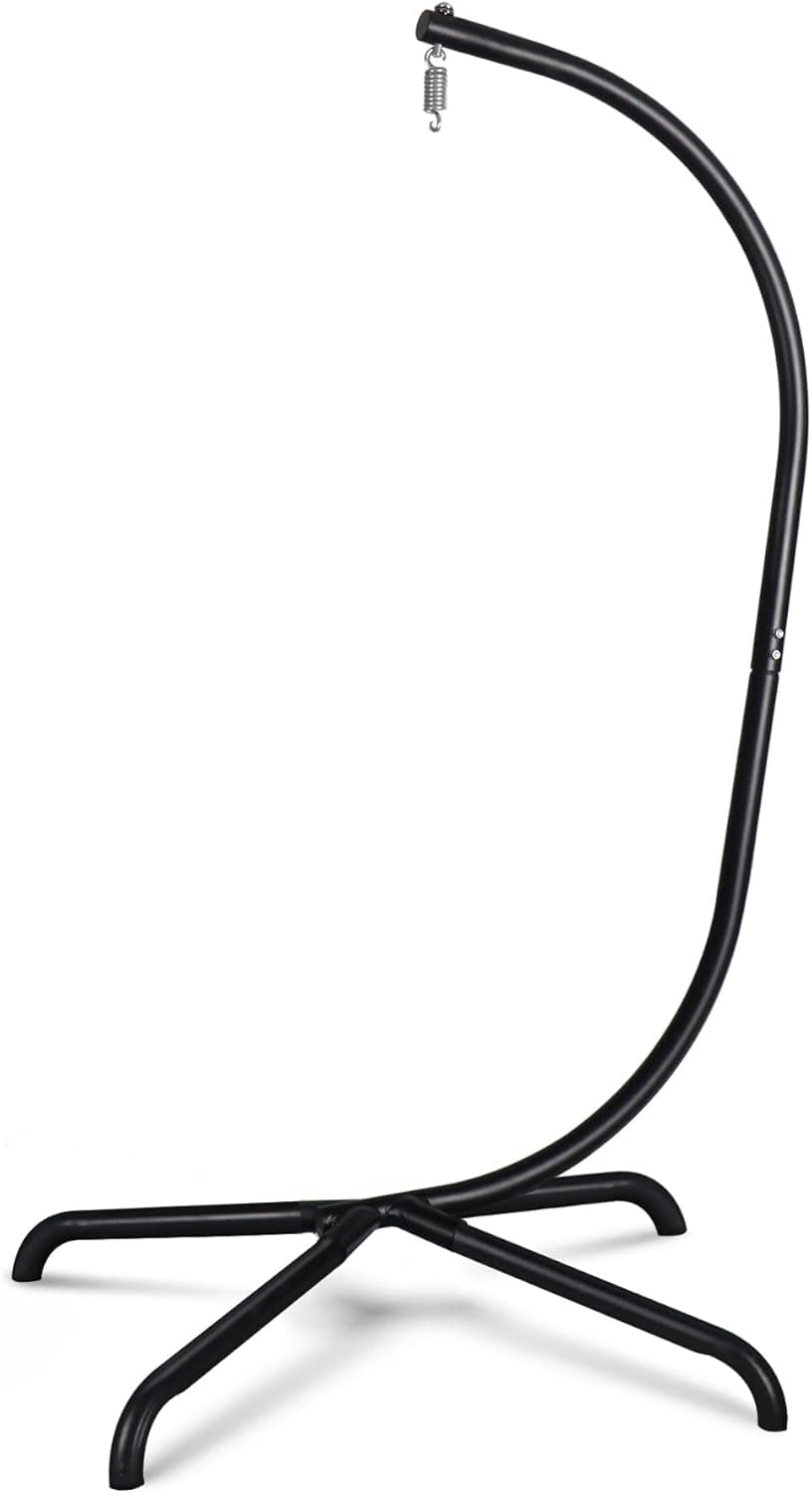 Chihee Hanging Egg Chair Stand,Strong Iron Hammock Chair Frame with Spring Hook Stable Base,Heavy Duty Swing Chair Stand 330 lbs,C Stand for Hanging Chair Indoor Outdoor Bedroom Patio Garden Balcony