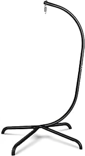 Chihee Hanging Egg Chair Stand,Strong Iron Hammock Chair Frame with Spring Hook Stable Base,Heavy Duty Swing Chair Stand 330 lbs,C Stand for Hanging Chair Indoor Outdoor Bedroom Patio Garden Balcony
