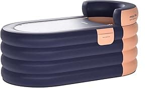 Inflatable adult bathtub with electric air pump,Suitable for hot water bath & ice bath(grapefruit tangerine)