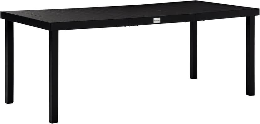 Outsunny 75" x 35" Outdoor Dining Table for 8 People, Rectangular Aluminum Frame Garden Table with All-Weather Faux Wood Top for Garden, Lawn, Patio, Black