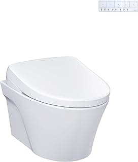 TOTO WASHLET+ AP Wall-Hung Elongated Toilet with S7 Contemporary Bidet Seat and DuoFit In-Wall 0.9 and 1.28 GPF Dual-Flush Tank System, Matte Silver - CWT4264726CMFG#MS