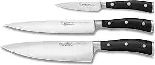 WÜSTHOF Classic Ikon 3-Piece Chef's Knife Set, Black