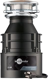 InSinkErator Garbage Disposal with Power Cord, Badger 1, Standard Series, 1/3 HP Continuous Feed, Black