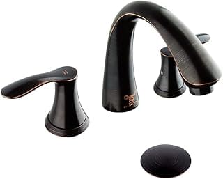 8 Inch Two Handle Bathroom Faucet Widespread Oil Rubbed Bronze, Oakland Bronze Bathroom Faucet for Sink 3 Hole Brass Lavatory Faucet Lead-Free with Pop Up Drain Supply Line, KSB8232