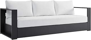Modway Tahoe Aluminum Outdoor Patio Sofa in Gray White